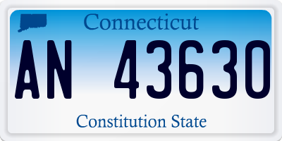 CT license plate AN43630