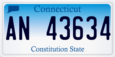 CT license plate AN43634