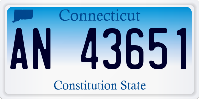 CT license plate AN43651