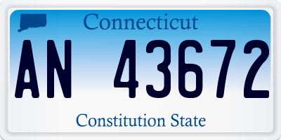 CT license plate AN43672