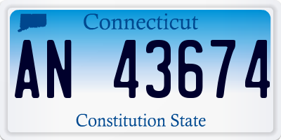 CT license plate AN43674