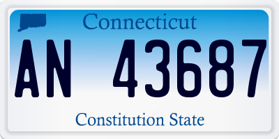 CT license plate AN43687
