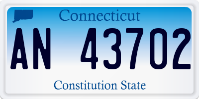 CT license plate AN43702