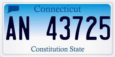 CT license plate AN43725