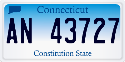 CT license plate AN43727