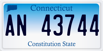 CT license plate AN43744