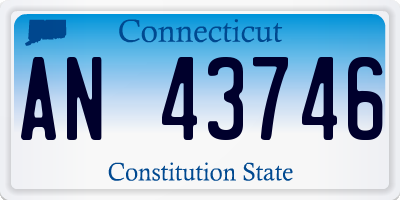 CT license plate AN43746