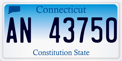 CT license plate AN43750