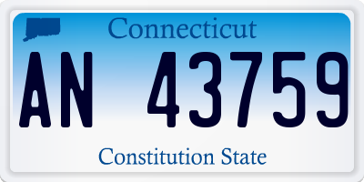 CT license plate AN43759