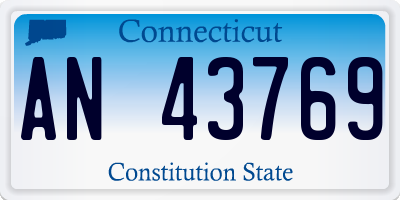 CT license plate AN43769