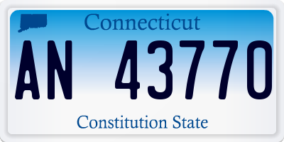 CT license plate AN43770