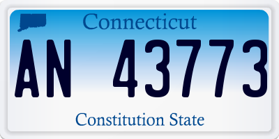 CT license plate AN43773