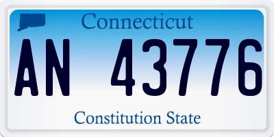 CT license plate AN43776