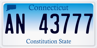 CT license plate AN43777