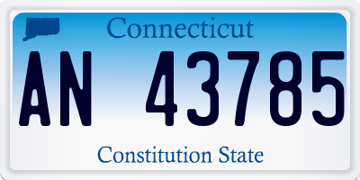 CT license plate AN43785