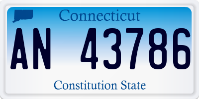 CT license plate AN43786
