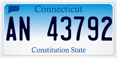 CT license plate AN43792