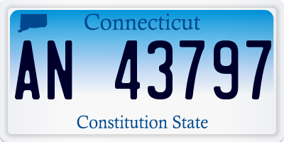 CT license plate AN43797