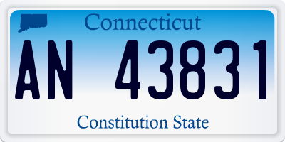 CT license plate AN43831