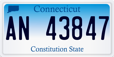 CT license plate AN43847