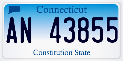 CT license plate AN43855