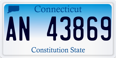 CT license plate AN43869