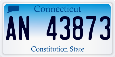 CT license plate AN43873