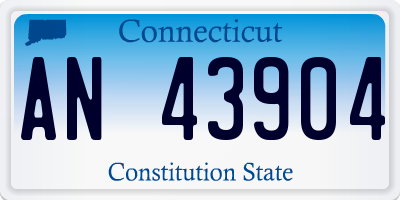 CT license plate AN43904