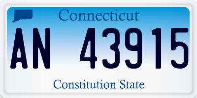 CT license plate AN43915