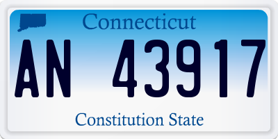 CT license plate AN43917