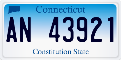 CT license plate AN43921
