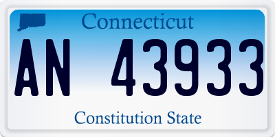 CT license plate AN43933