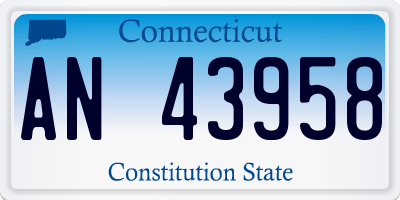 CT license plate AN43958