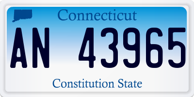 CT license plate AN43965