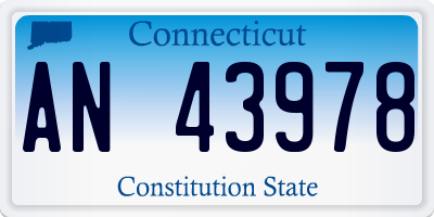 CT license plate AN43978