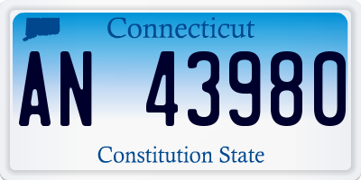 CT license plate AN43980