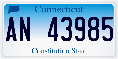 CT license plate AN43985