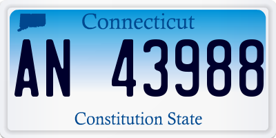 CT license plate AN43988