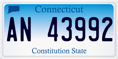 CT license plate AN43992