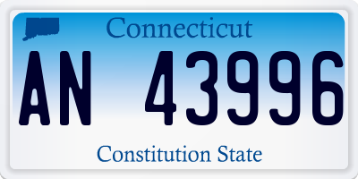 CT license plate AN43996