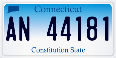 CT license plate AN44181