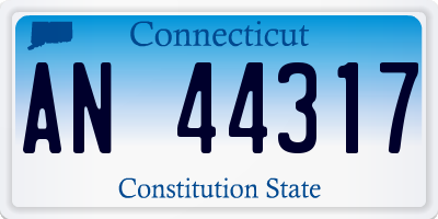 CT license plate AN44317