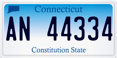 CT license plate AN44334