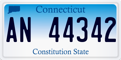 CT license plate AN44342