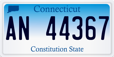 CT license plate AN44367