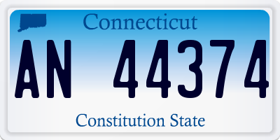 CT license plate AN44374