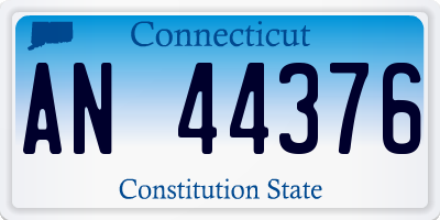 CT license plate AN44376