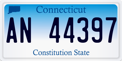 CT license plate AN44397