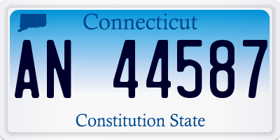 CT license plate AN44587