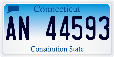 CT license plate AN44593